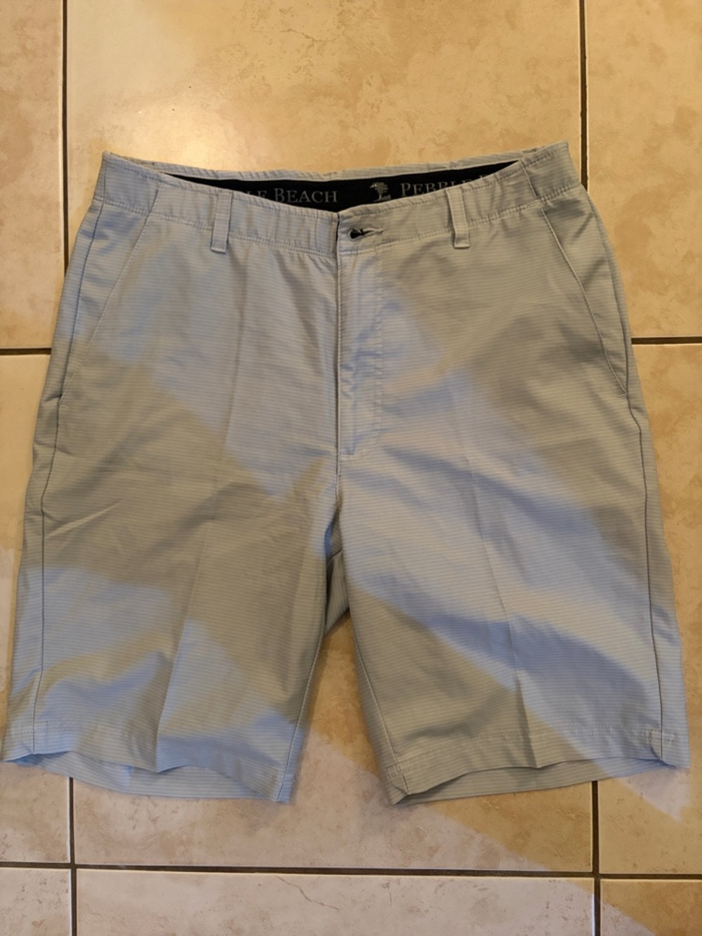Pebble Beach Light Blue Flat-Front Men’s Shorts